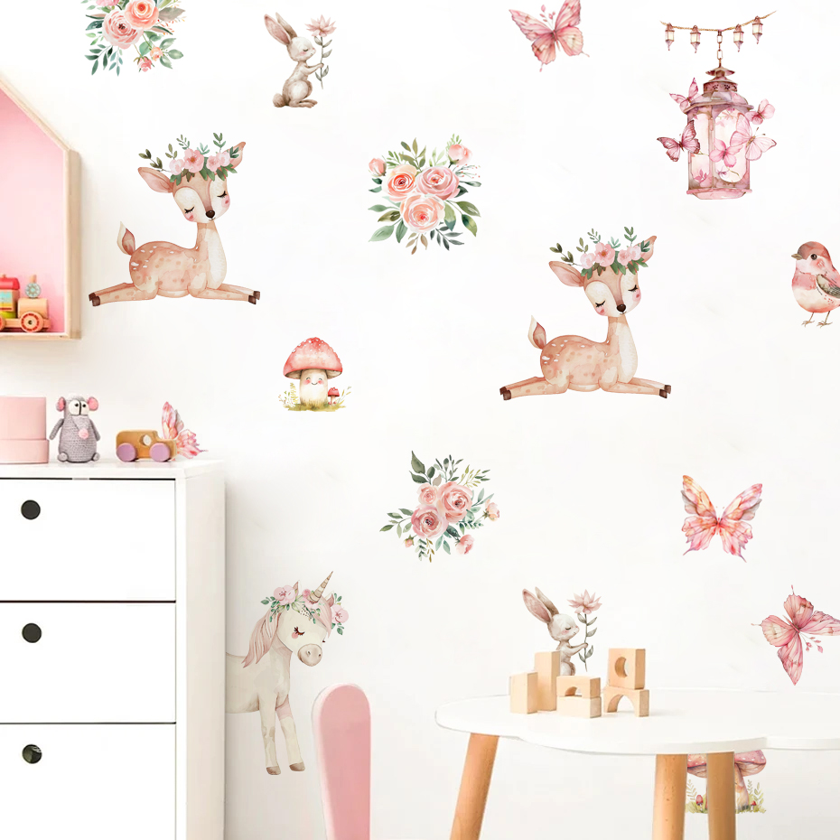Baby Girl Nursery Quotes - Autocollants muraux de maison de cerf