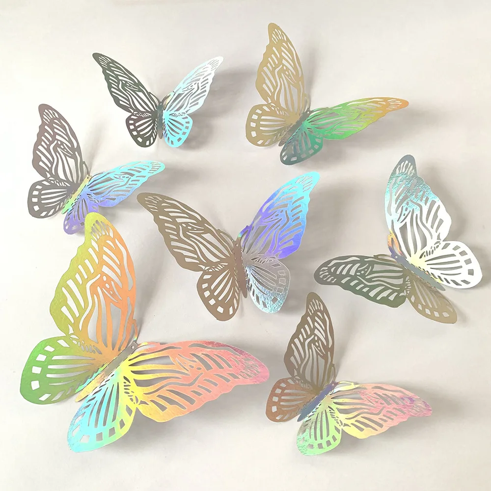 Baby Girl Nursery Quotes - 12 pièces coloré argent papillon décoration