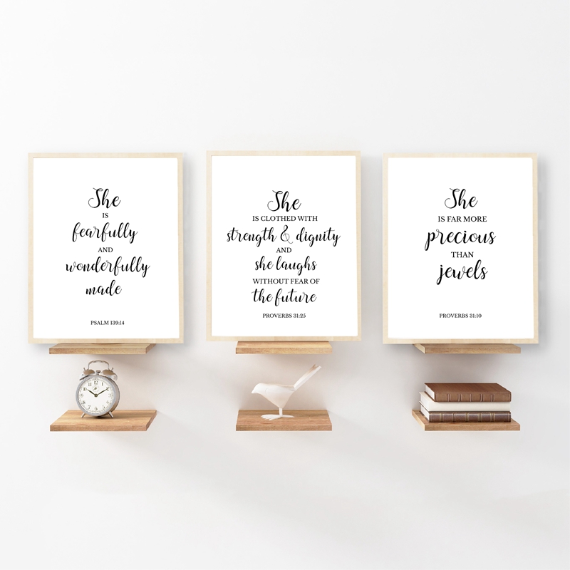 Baby Girl Nursery Quotes - Toile d'art mural chrétien avec citations
