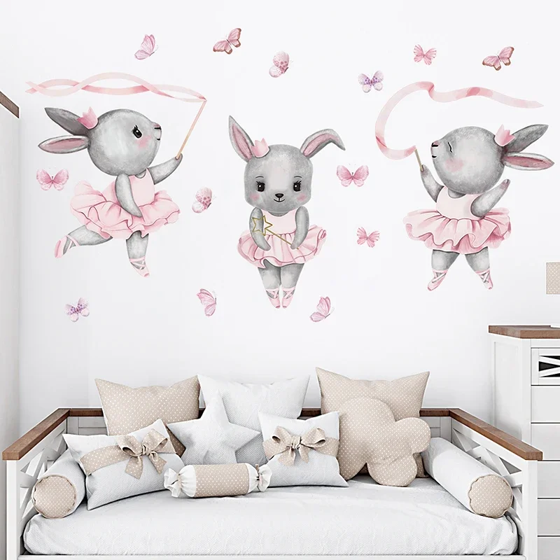 Baby Girl Nursery Quotes - Autocollants muraux de Ballet lapin danseur,
