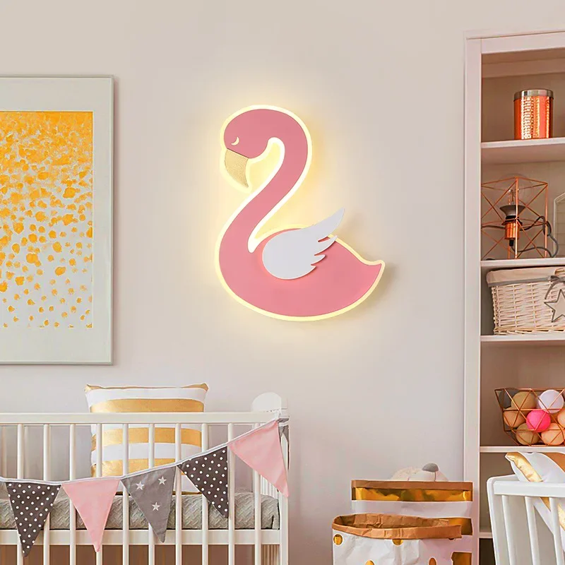 Baby Nursery Light Fixture - Applique murale LED Flamingo, applique murale