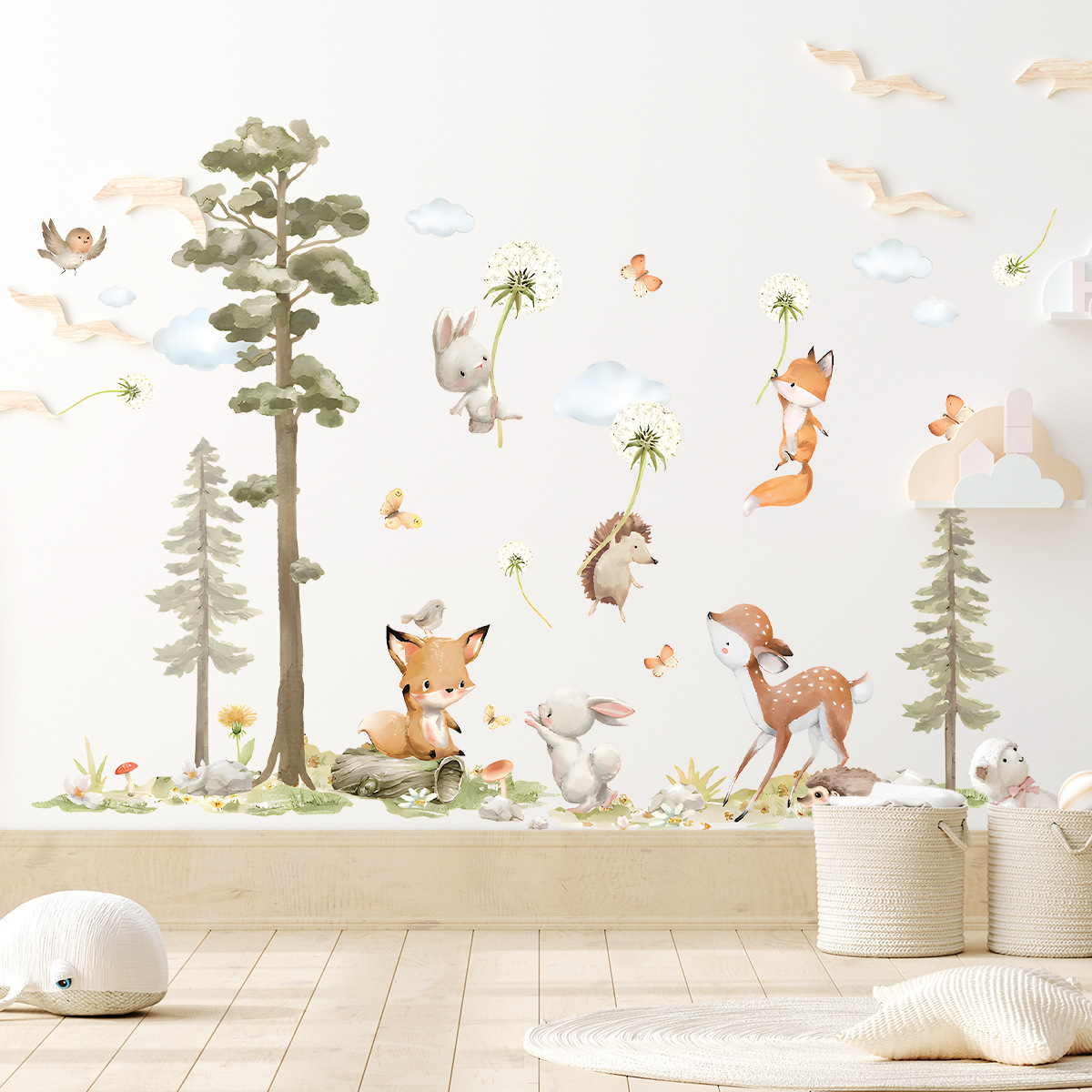 Baby Girl Nursery Quotes - Autocollants muraux animaux de la forêt