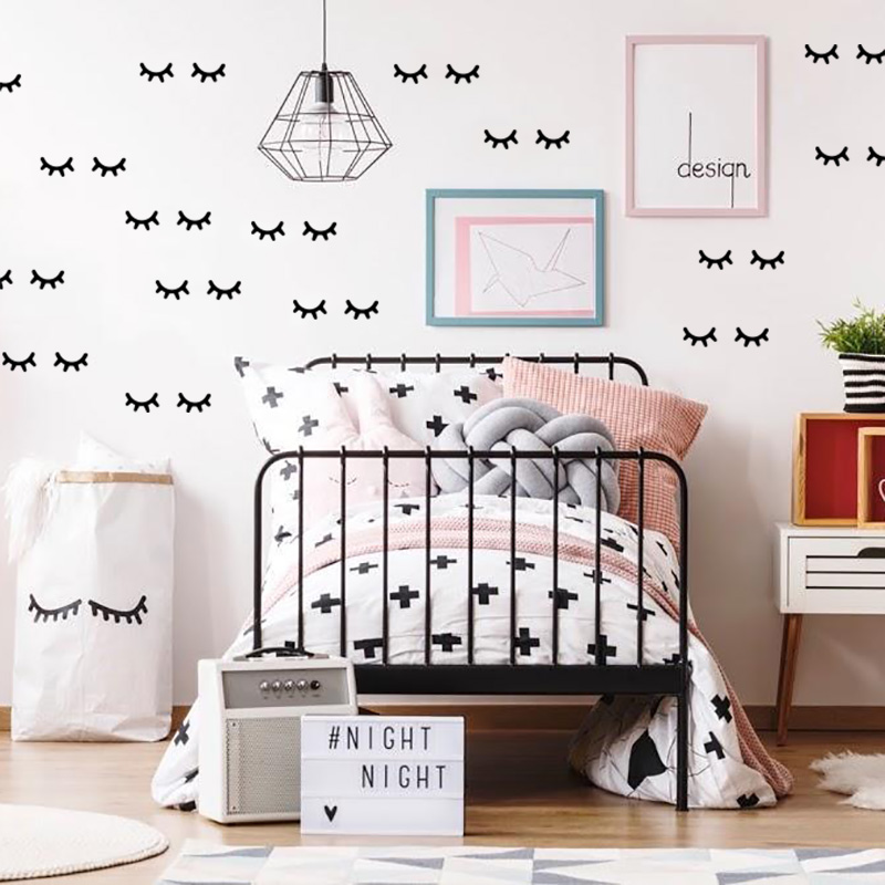 Baby Girl Nursery Quotes - Autocollants Muraux en Forme de Cils