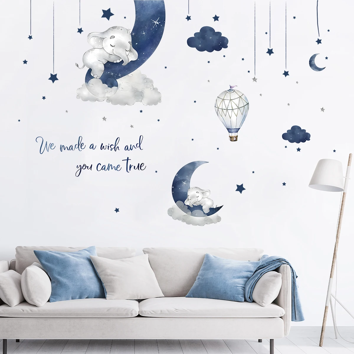 Baby Girl Nursery Quotes - Autocollant mural Animal éléphant de dessin
