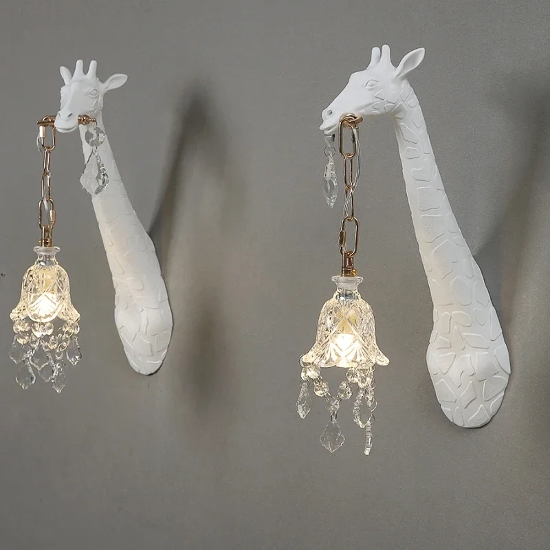 Baby Nursery Wall Lights - Nordique nouvelle résine girafe mur LED