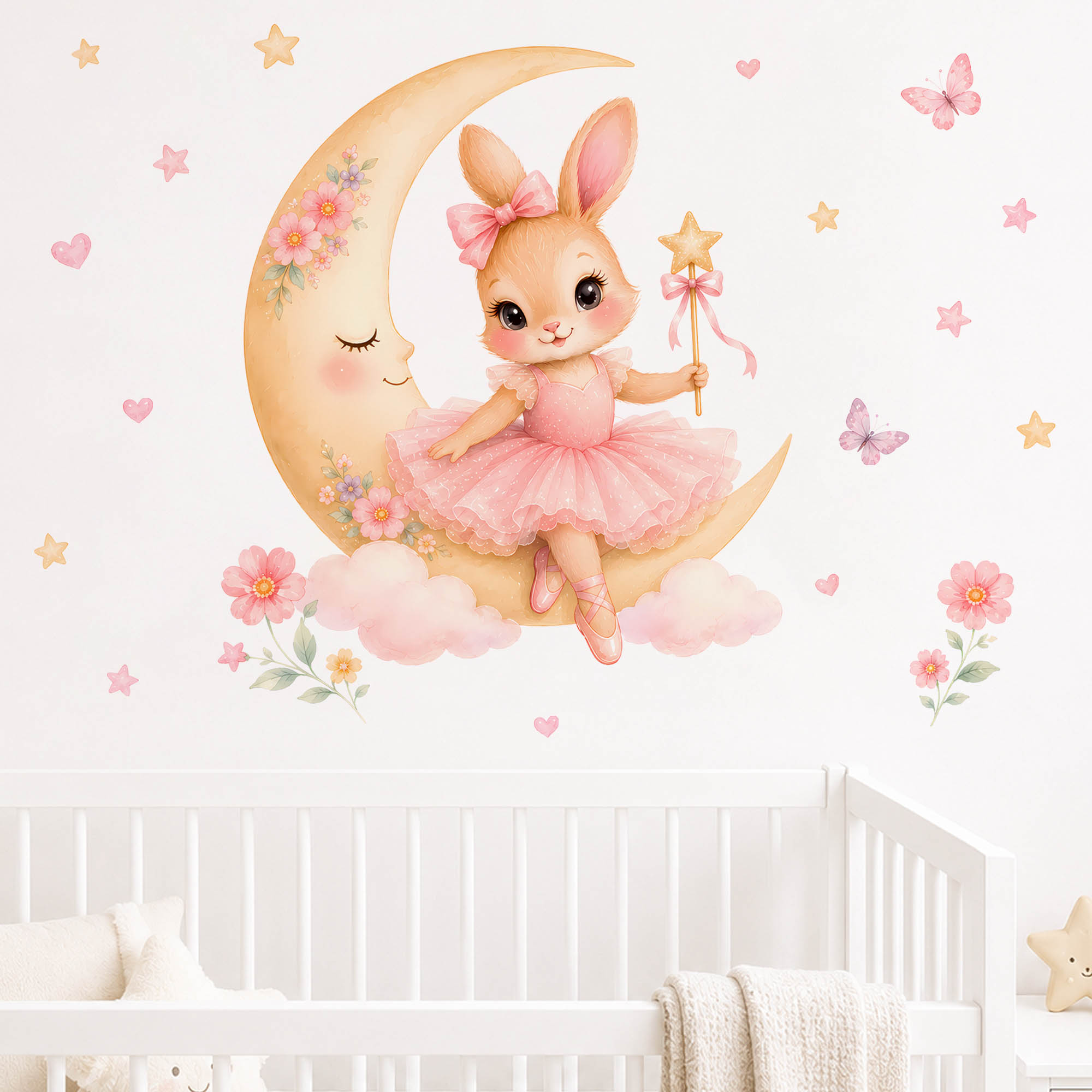 Autocollants muraux lapin ball - Baby Nursery Decor Girl avis et prix