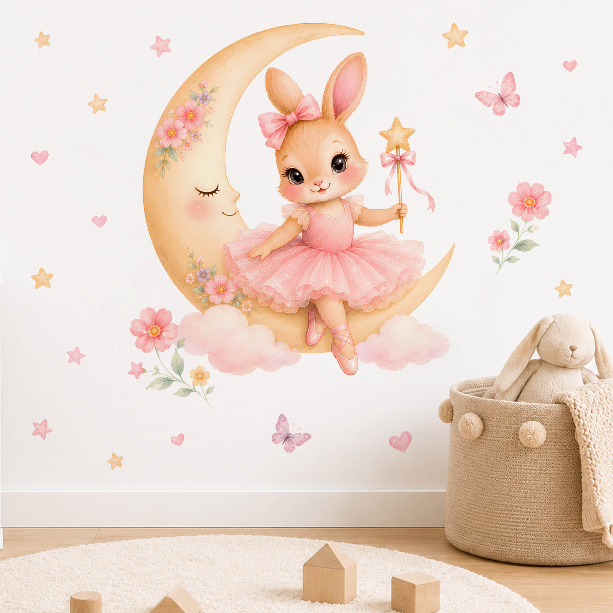 Autocollants muraux lapin ball - Baby Nursery Decor Girl avis et prix