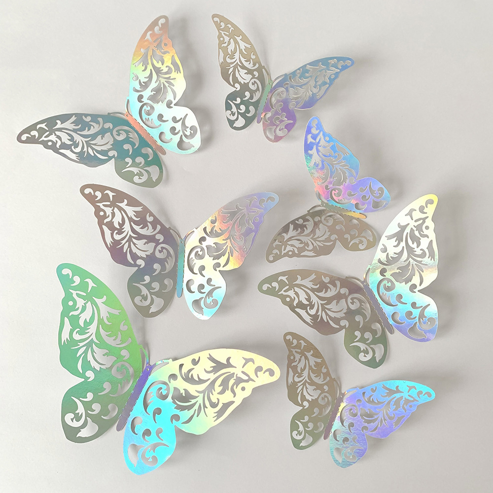 12 pièces coloré argent papill - Baby Girl Nursery Quotes avis et prix