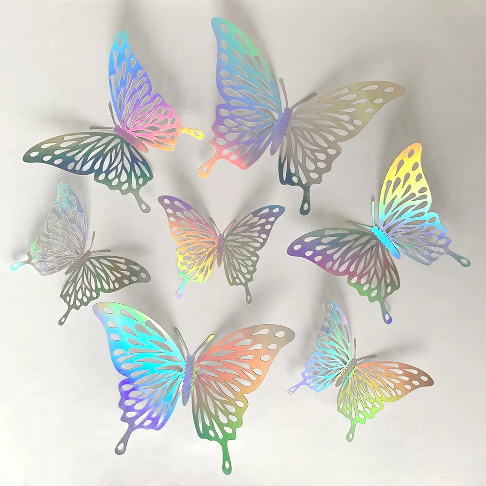12 pièces coloré argent papill - Baby Girl Nursery Quotes avis et prix