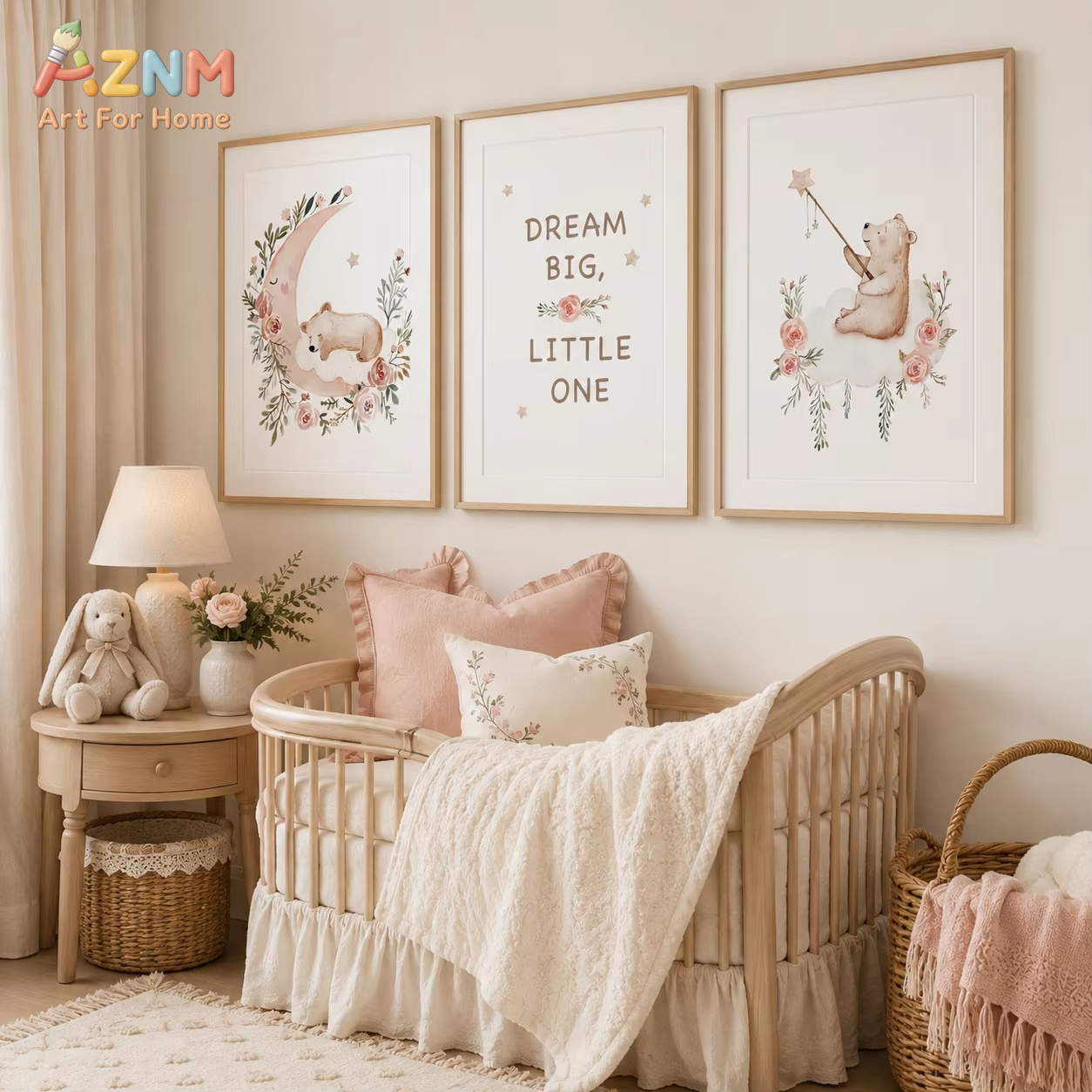 AZNM – art mural floral pour c - Baby Girl Nursery Quotes avis et prix