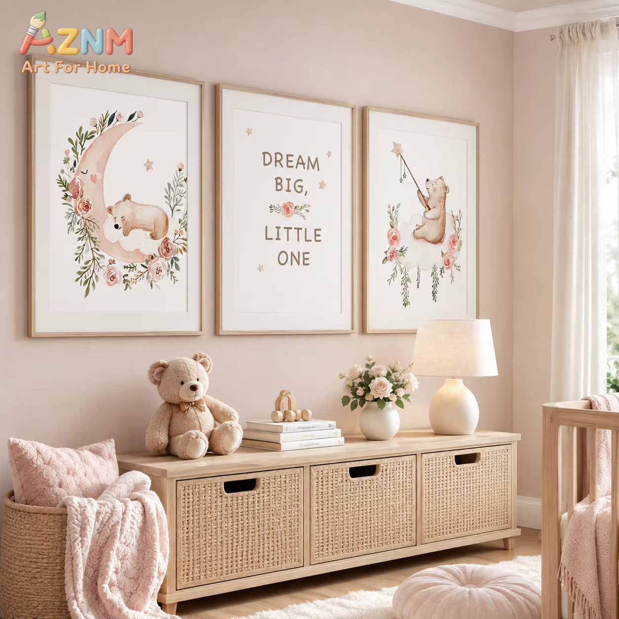 AZNM – art mural floral pour c - Baby Girl Nursery Quotes avis et prix