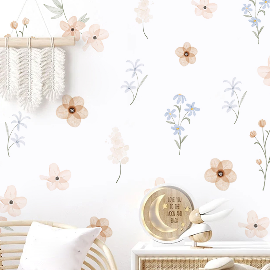 Autocollants muraux fleurs aqu - Baby Girl Nursery Quotes avis et prix