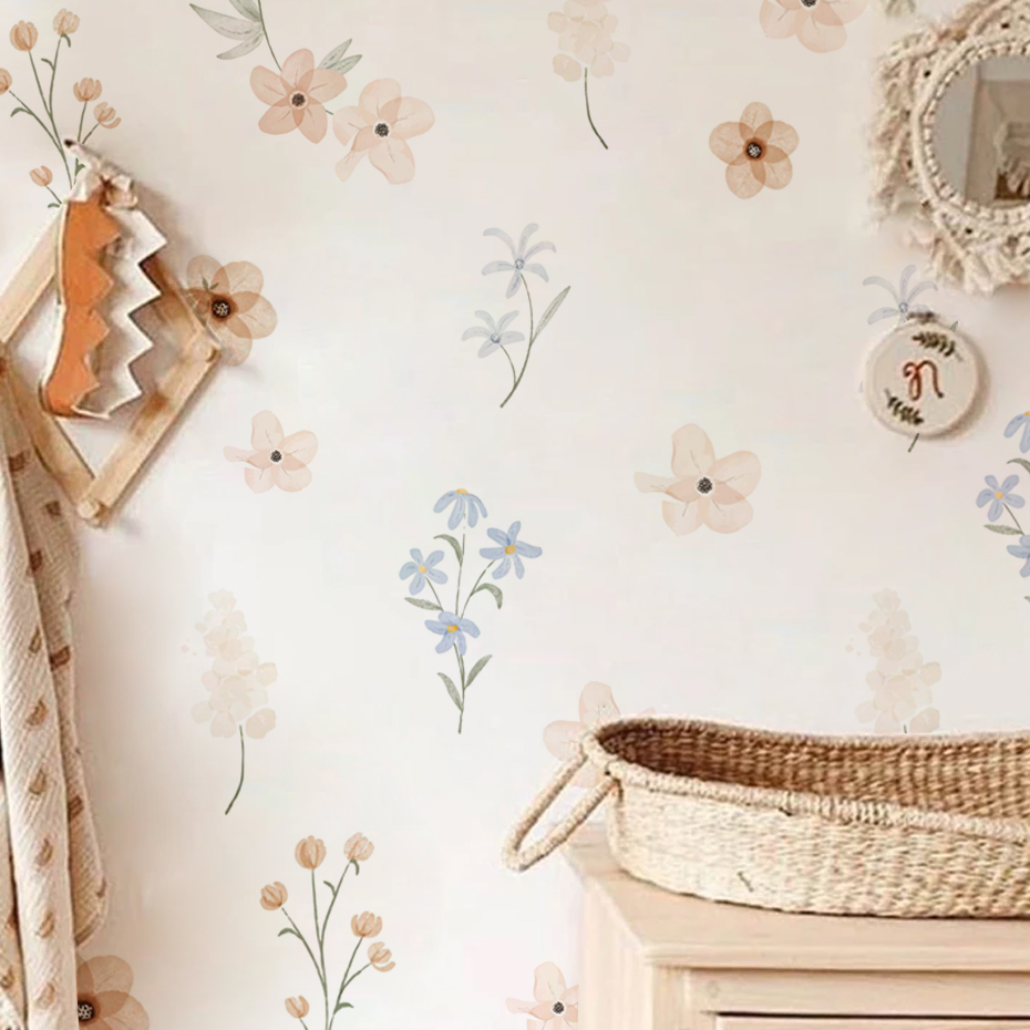 Autocollants muraux fleurs aqu - Baby Girl Nursery Quotes avis et prix