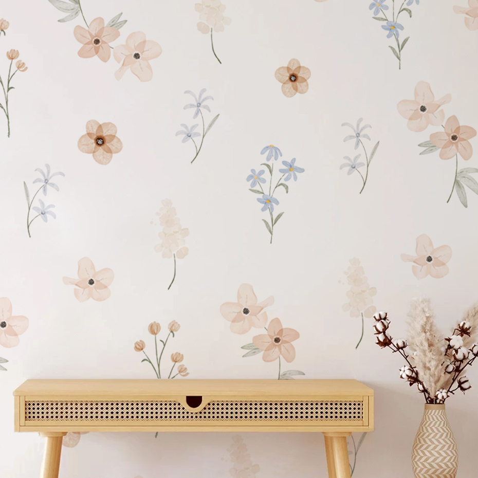 Autocollants muraux fleurs aqu - Baby Girl Nursery Quotes avis et prix