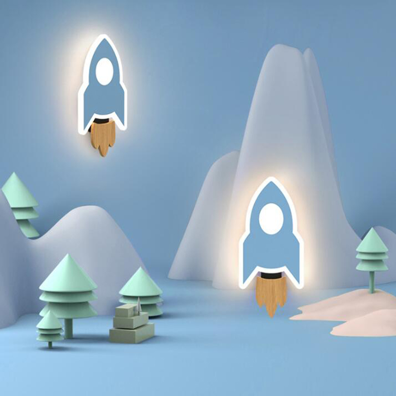 Dessin animé LED fusée appliqu - Baby Nursery Wall Lights avis et prix